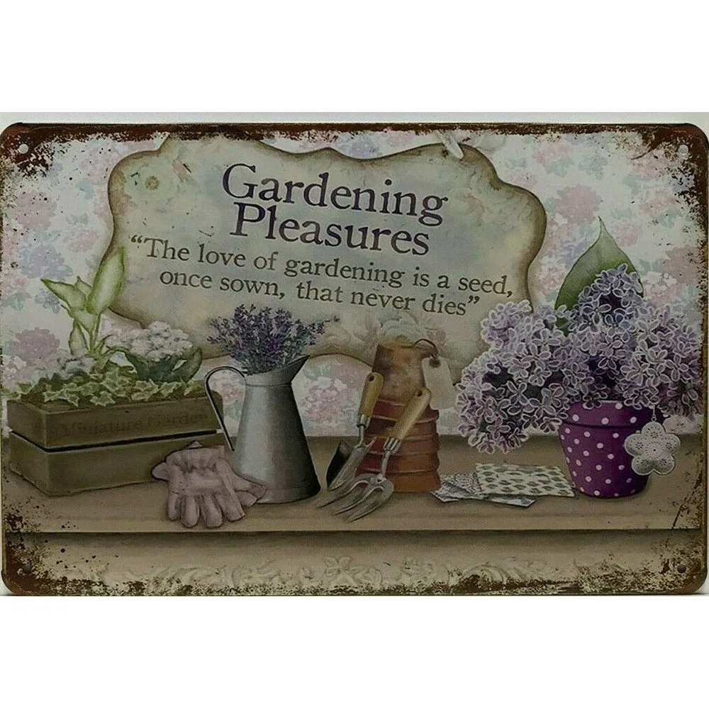 

Винтажный металлический жестяной знак в стиле ретро для садоводства и гаража, декоративный жестяной знак, настенный художественный потерт...