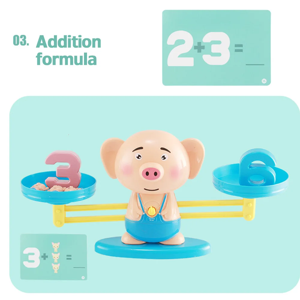 Montessori Math Balancing Scale Number Board Game Educational Toy Monkey Pig Dog Animal Figure Baby Preschool Toys | Игрушки и хобби