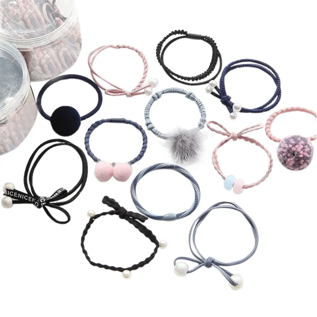 12 шт./лот женские аксессуары для волос резинки милые головные уборы повязка на