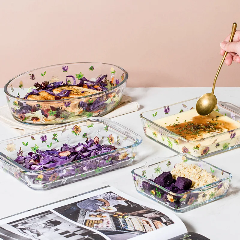 Посуда из боросиликатного стекла поднос для выпечки миска риса бытовая