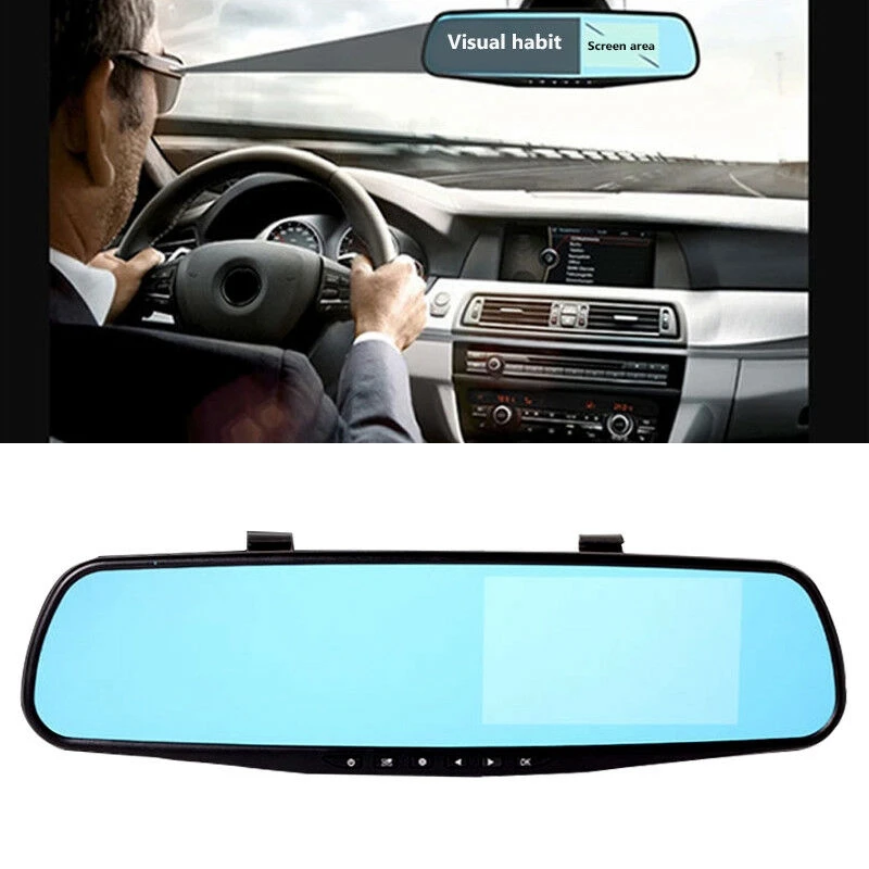 4 3 ''Автомобильный видеорегистратор с двойным объективом Full HD 1080P фронтальная