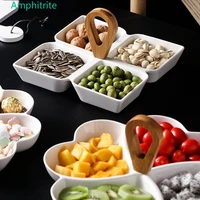 nordic creative ceramics divided snack grid of fruit multi grid plate household dinner plates tableware tea tray set