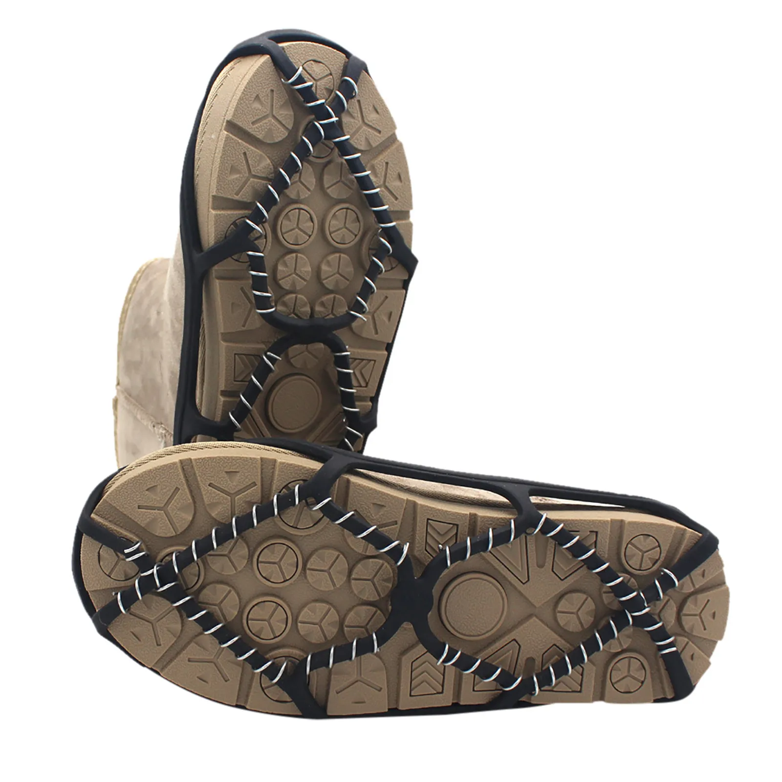 

1 Pair Outdoor Climbing Mountaineering Non-slip Crampons Snow Claw Winter Walk Ice Snowshoes Steel Slip Shoe Cleat Cover Camping