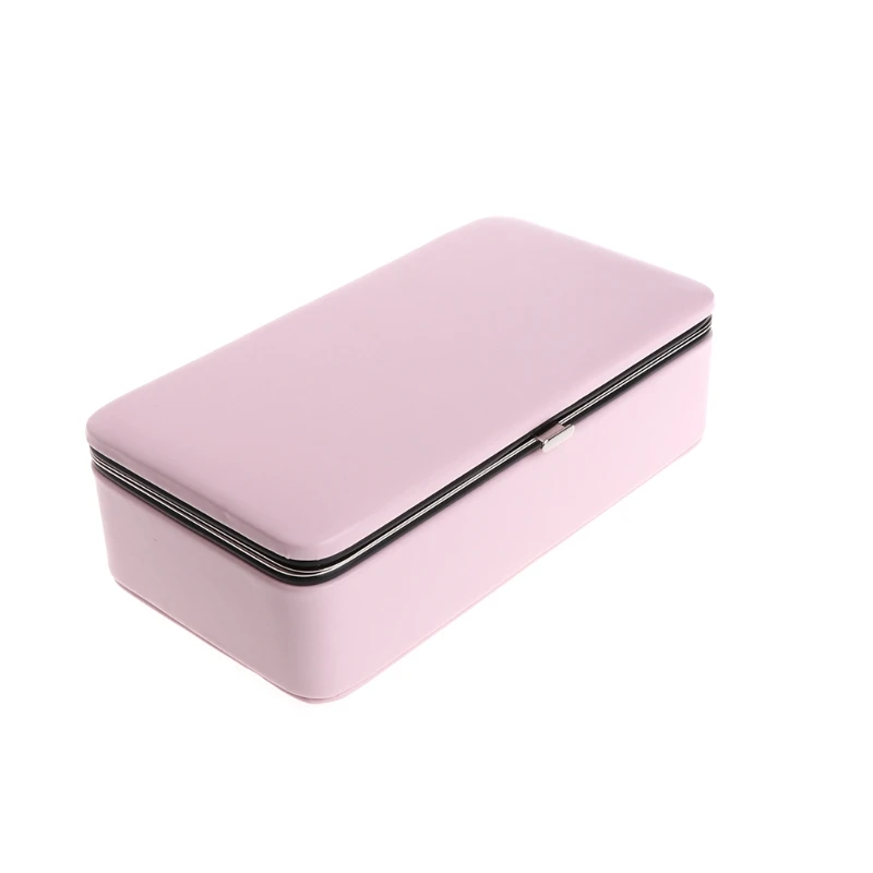 

Jewelry Box Organizer Case Ring Earring Necklace Mirror Storage Faux Leather Gift