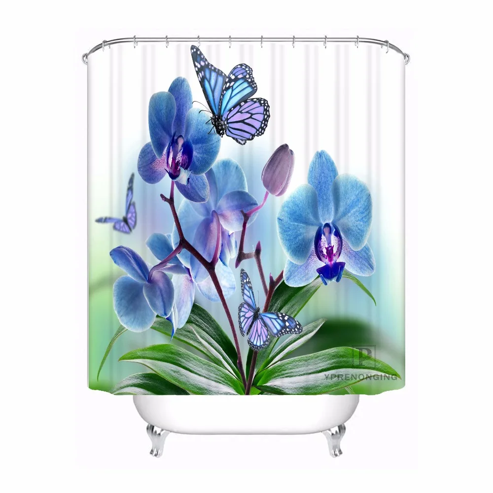 Заказной элегантный цвет цветок орхидеи Душ Ванна занавеска Mildewproof
