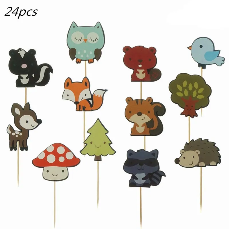 

Столовые приборы одноразовые с изображением леса и животных