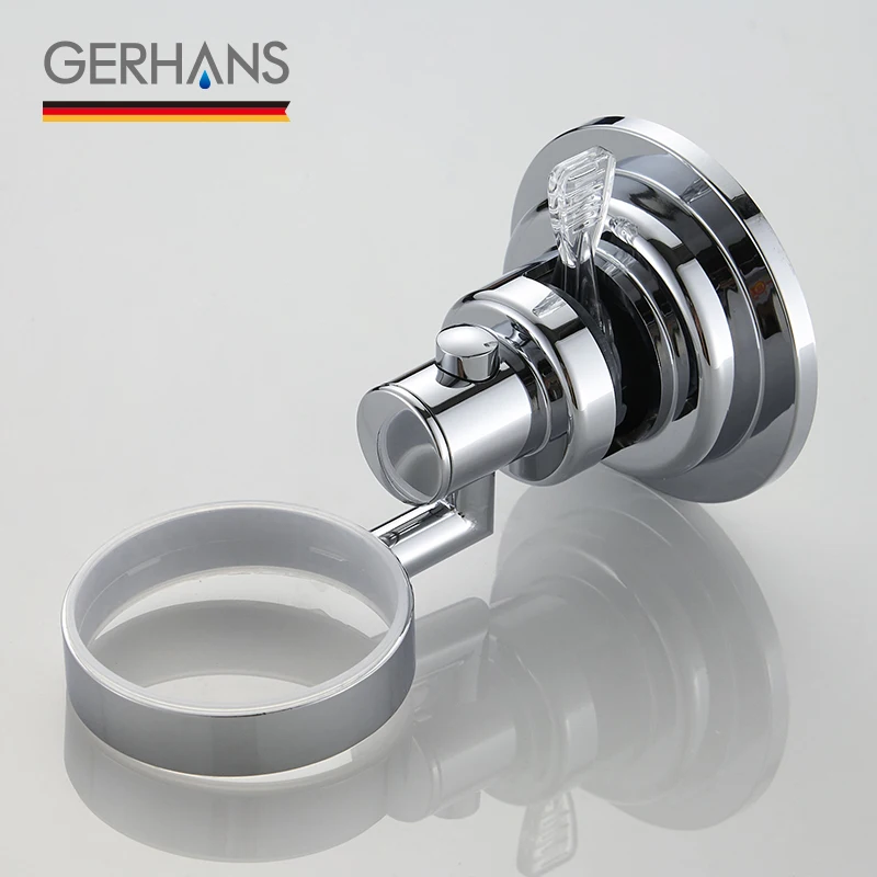 GERHANS Accessories K24006 Стакан одинарный настенный (стекло) на вакуумных присосках Цвет: