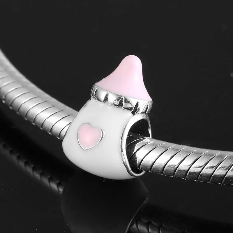 New Fashion 925 Sterling Silver Baby bottle Enamel Charms Beads Fit Original europeu Charm Bracelet Jewelry making 2019 |
