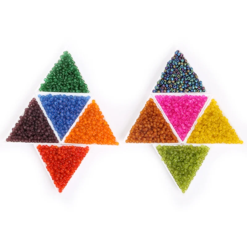 Модные бусины 2 мм круглые бусины-разделители из матового стекла россыпью