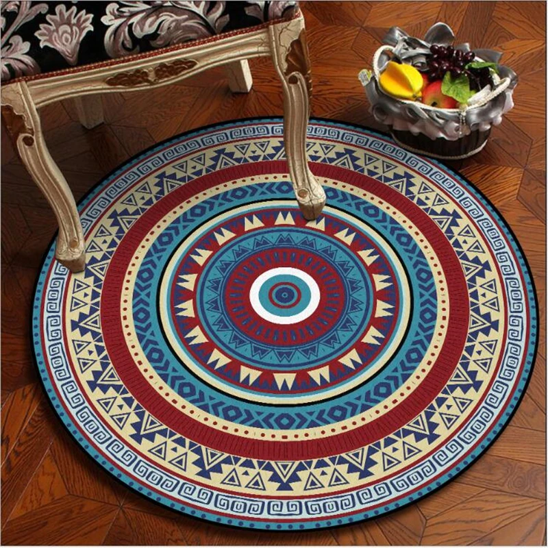 Горячая Распродажа круглые ковры для гостиной Европейский ретро геометрический