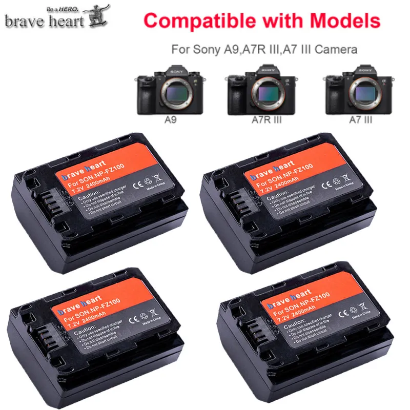 Новинка 2400mah NP-FZ100 NP FZ100 литий-ионная аккумуляторная батарея для камер sony NP-FZ100, BC-QZ1, sony a9, a7R III, a7 III, ILCE-9