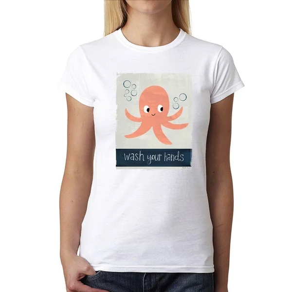 

Wash Your Hands Octopus Funny Women T-shirt