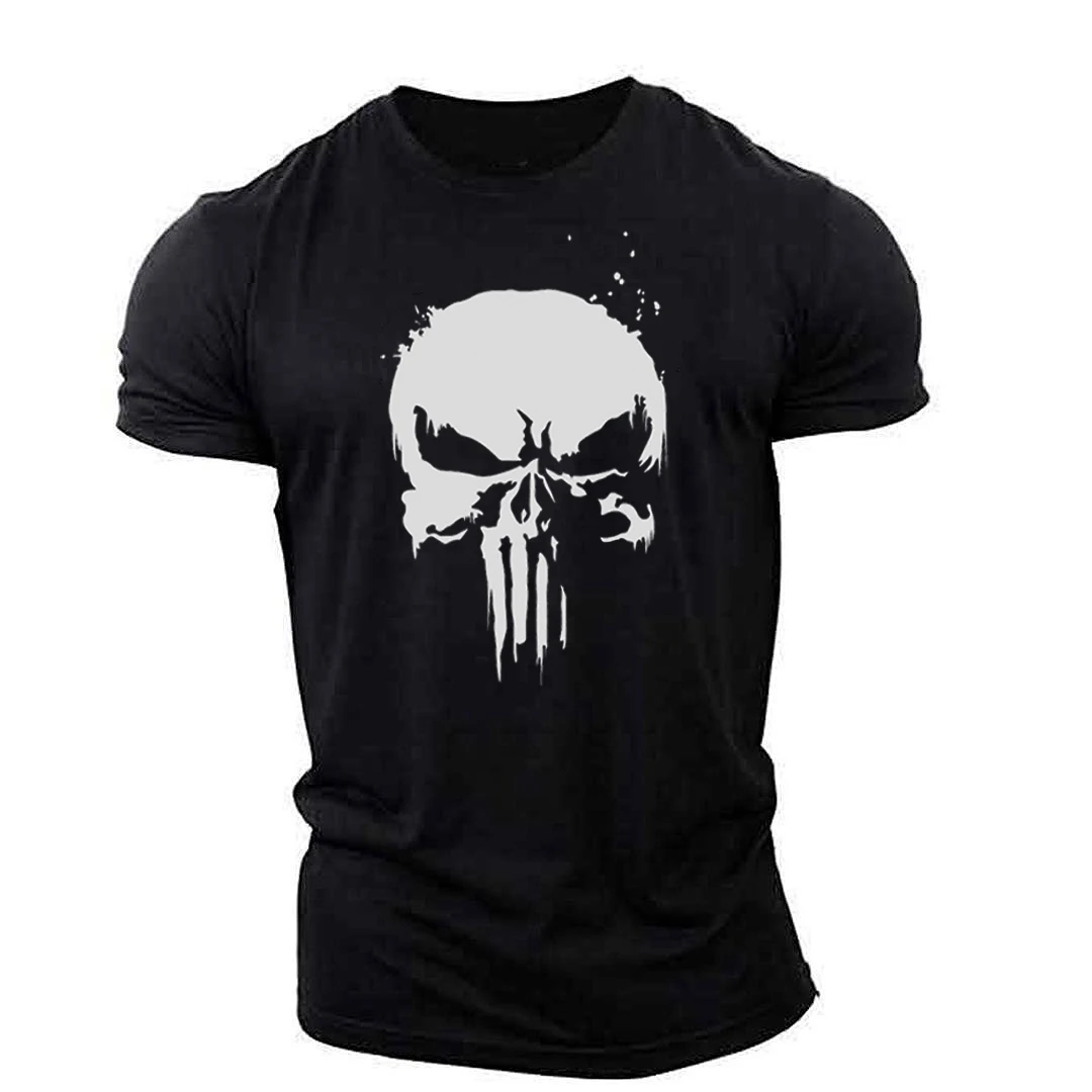 

Hot Punisher Skull Graphic T Shirts For Muscles Men T-shirt Sportswear Outdoor Light, Thin And Breathable Elasticity T-Shirts