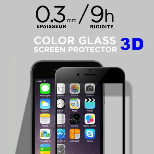 

Full caver For iPhone X/8/7/6/S Plus Film protection cran 3D vitre en verre tremp