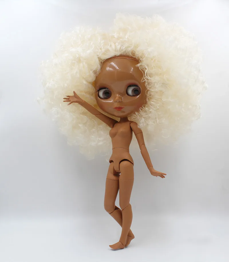 Кукла Blygirl Blythe каштановые волосы черная кожа Обнаженная 203BL1185 | Игрушки и хобби