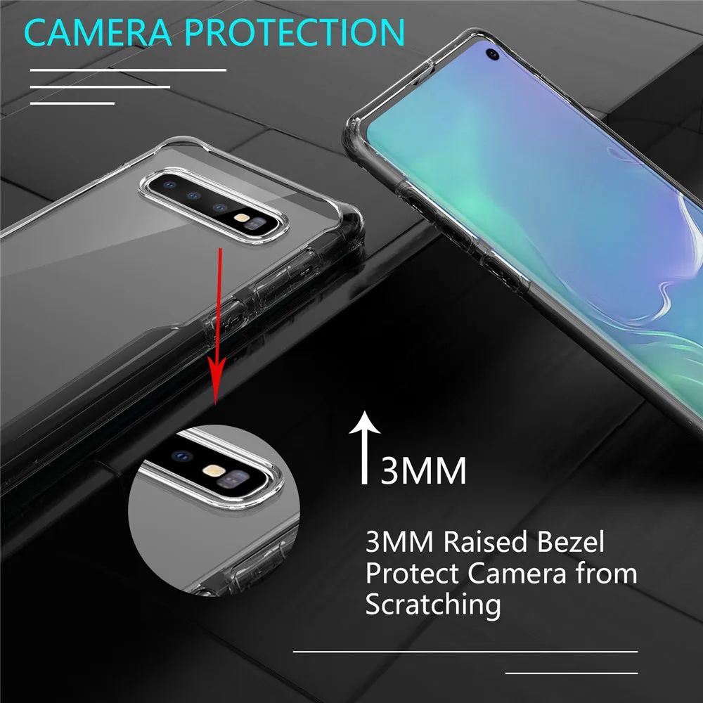 Clear Shockproof Silicone Case For Samsung Galaxy NOTE 8 9 10 S20 Ultra S10 S9 S8 Plus S10e Cases Hard PC TPU Transparent Cover | Мобильные