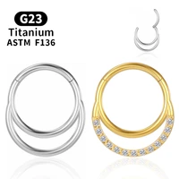 g23 titanium zirconia diaphragm hinge segment tragus stud helix punching ladies piercing ball cartilage earrings body jewelry