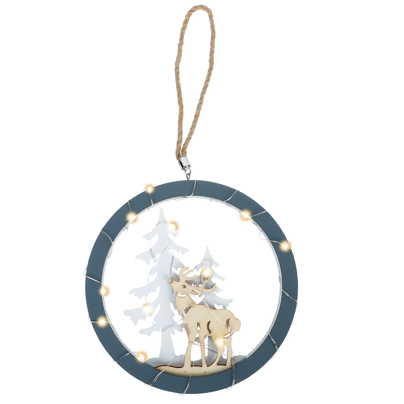 

1Pc Creative Christmas Scene Adornment Wooden Craft Xmas Tree Festival Pendant