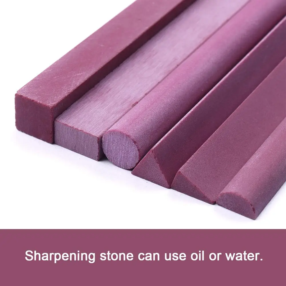 New 6pcs/set Square/Triangle/Semicircle/Cylindrical/Edge/Rectangle Grit 3000# Ruby Sharpening Grindstone Whetstone Graver Tools |