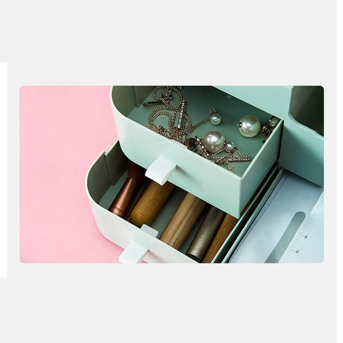 

Makeup Organizer for Cosmetic Large Capacity Cosmetic Storage Box Organizer Desktop Jewelry Nail Polish Makeup Drawer Container