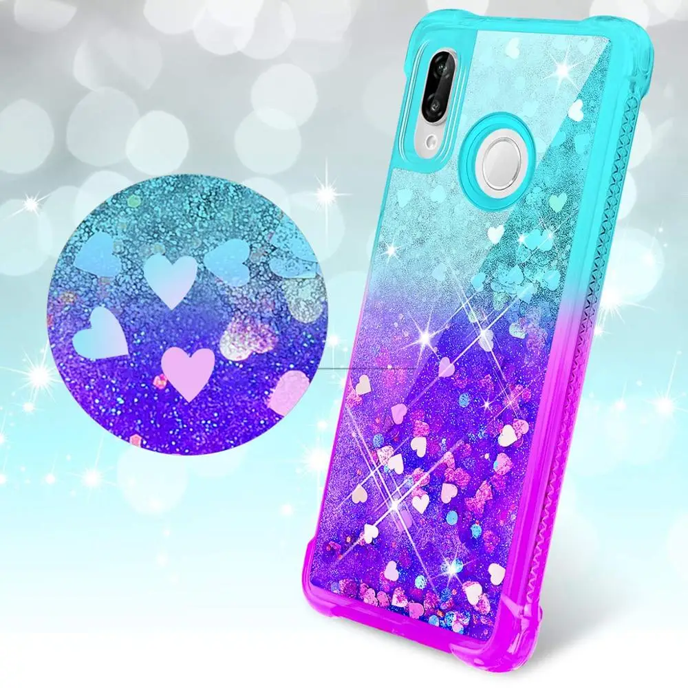 Case For Huawei P Smart 2019 Gradient Quicksand Glitter Soft TPU Air Cushion Bumper Cover for Honor 10 Lite | Мобильные телефоны и