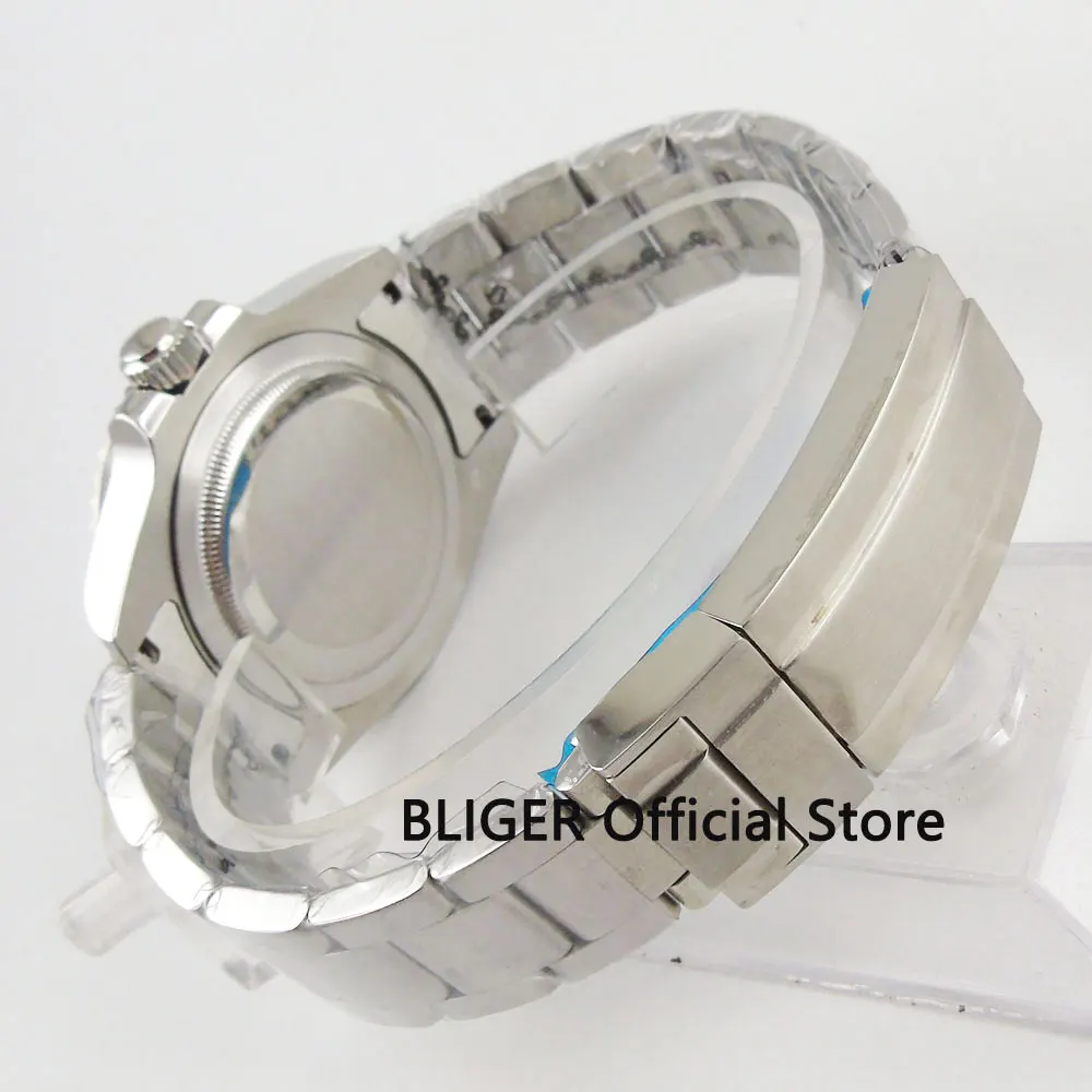 BLIGER роскошные механические мужские часы Функция GMT сапфировое стекло окно даты 40