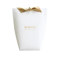 5pcs upscale black white bronzing merci candy bag french thank you wedding favors gift box package birthday party favor bags