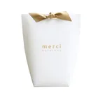 5 шт. высококлассные черные и белые бронзовые пакеты для конфет спасибо во французском стиле Подарочная коробка для свадебных сувениров пакет для подарков на день рождения