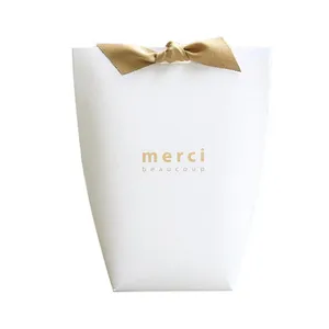 5 шт. высококлассные черные и белые бронзовые пакеты для конфет спасибо во французском стиле Подарочная коробка для свадебных сувениров пакет для подарков на день рождения