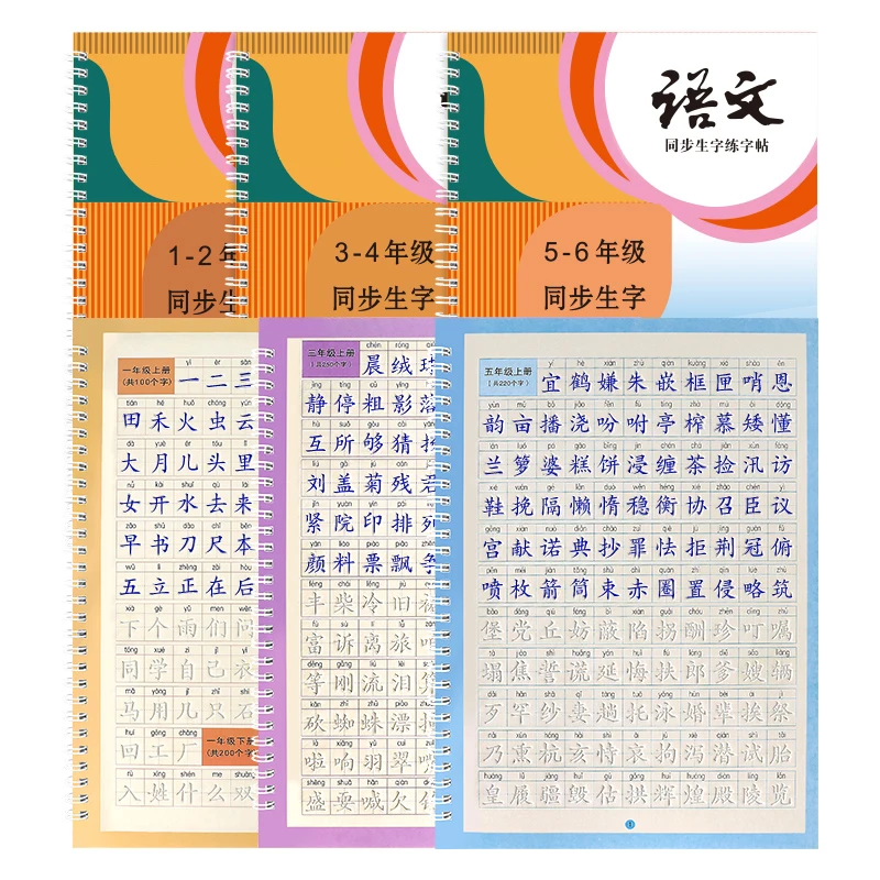

Reusable 3D Groove Practice For Copybook Synchronized Textbooks Chinese Characters Children Practice Art Writing Books Age 6-18