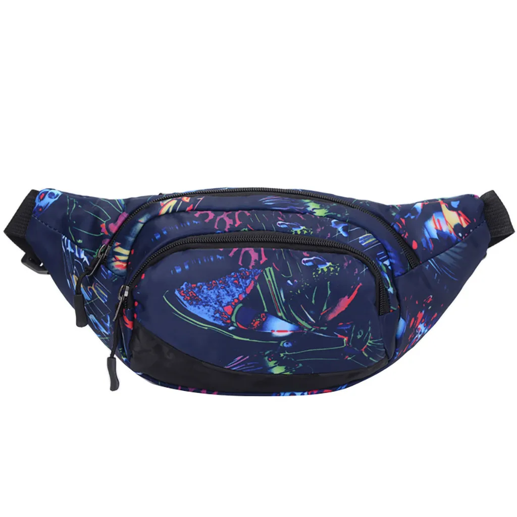 Модная Мужская и Женская поясная сумка унисекс с цветочным принтом через плечо