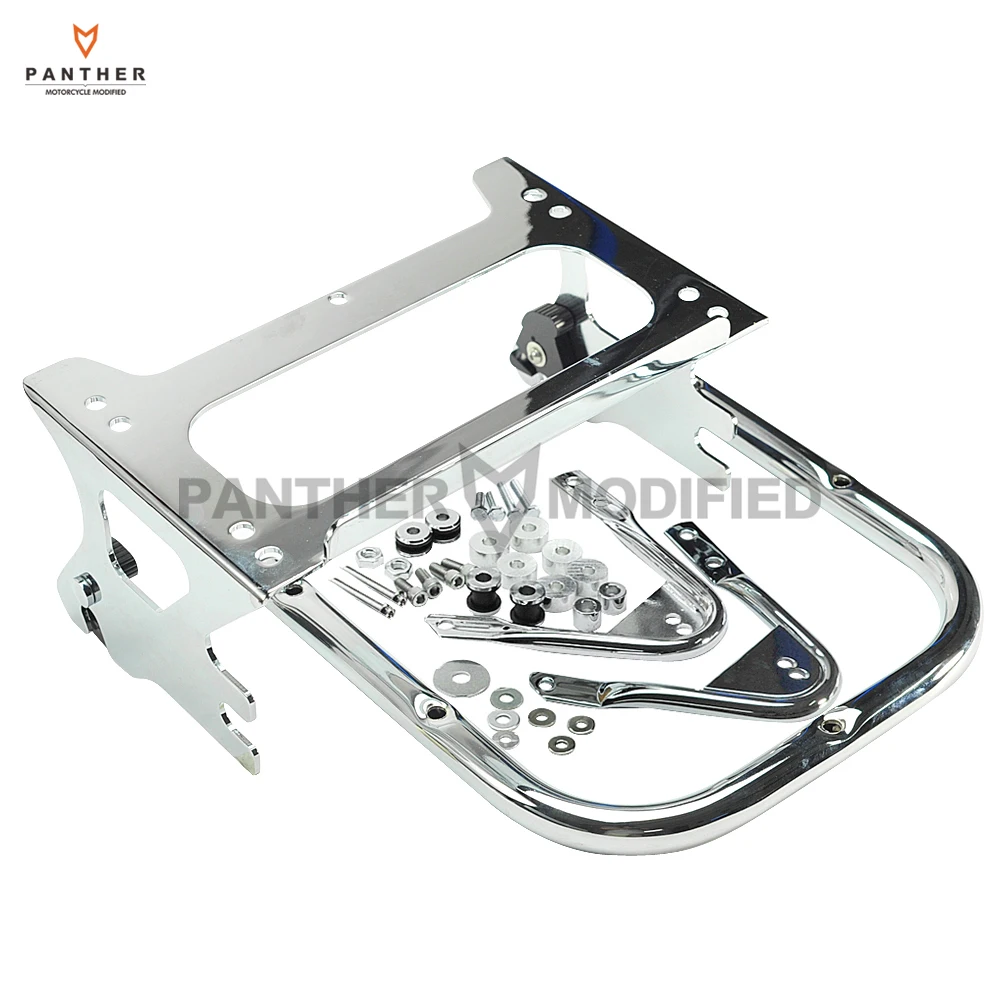 

Хромированная мотоциклетная туристическая Пак-упаковка, мото Монтажная стойка для багажа и док-аппаратные комплекты, чехол для Harley Touring ...