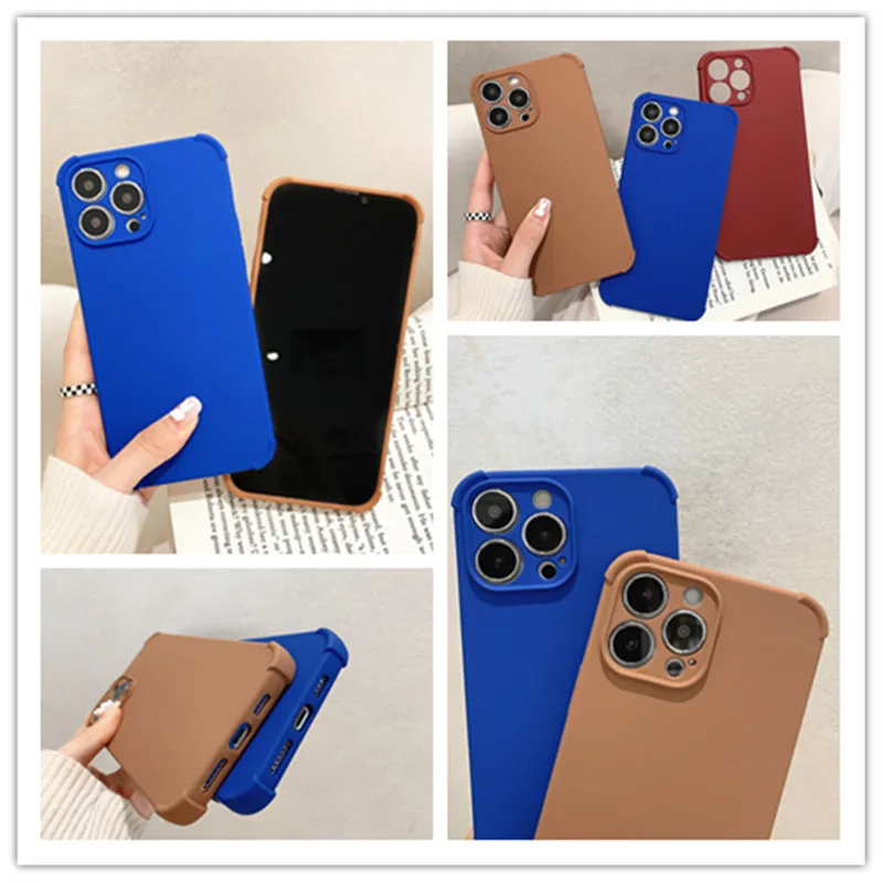 

Solid Color Matte Soft Shell Anti-fall Protective Cover Phone Cases For iPhone 13 12 11 Pro Max XSMAX XR X SE 2 2020 8 7 6s Plus
