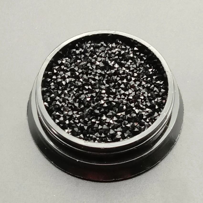 Black 1440pcs 1,2 мм хрустальные драгоценные камни микро Стразы для дизайна ногтей стеклянные стразы для украшения ногтей Стразы Unha Crystal 1440 шт - Цвет: Black 1440pcs