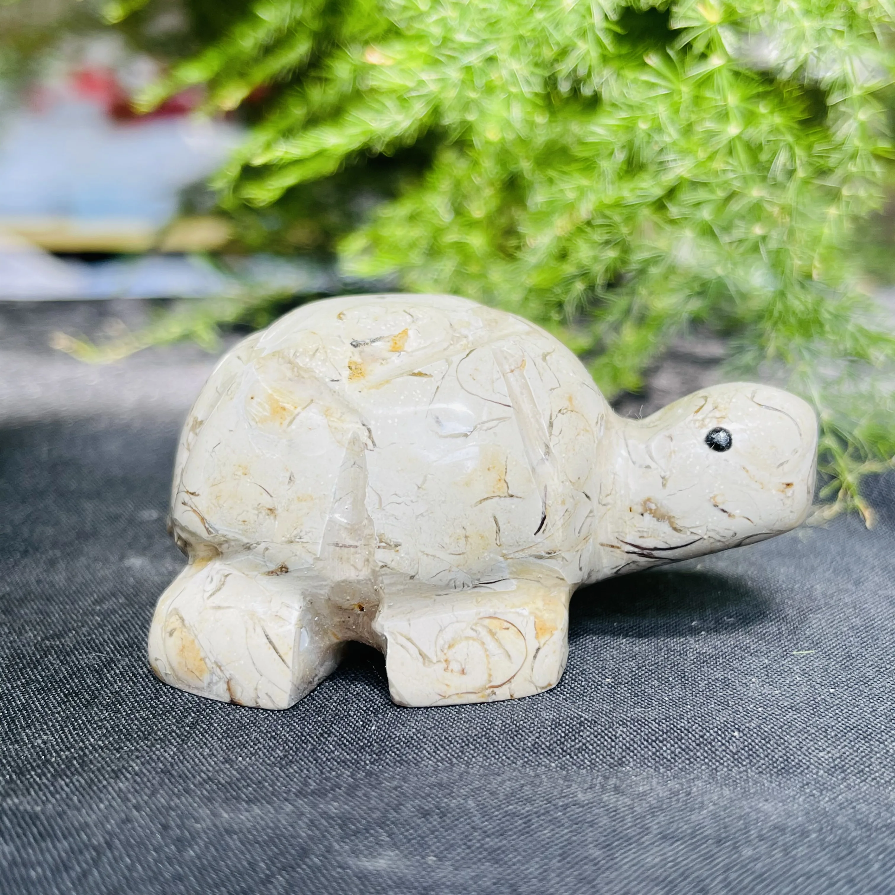 

Natural Crystal Carving Cartoon Reiki Tortoise Statues Collectible Decor