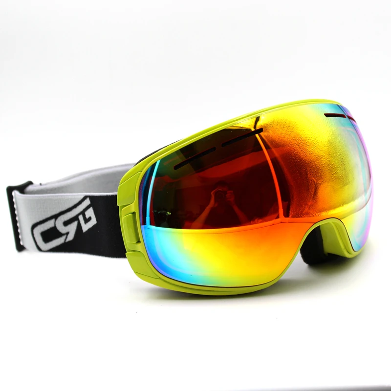 Мульти линзы Желтая оправа брендовые новые лыжные очки UV400 противотуманные маска