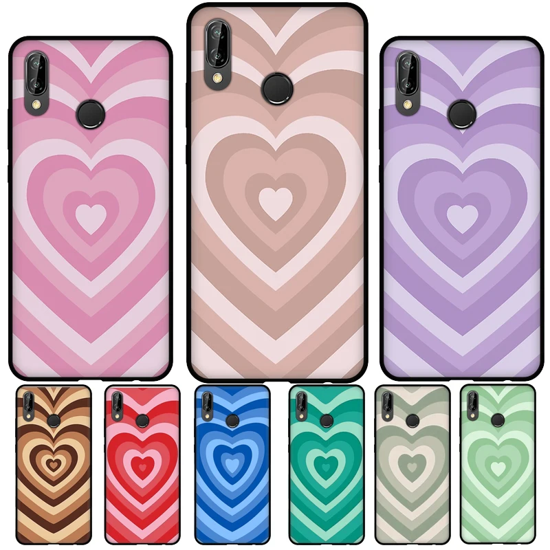 

Latte Love Brown Heart Aesthetic Silicone Case For Huawei P30 Lite P40 P20 Pro P Smart Z 2021 2019 Mate 20 Lite Case Cover