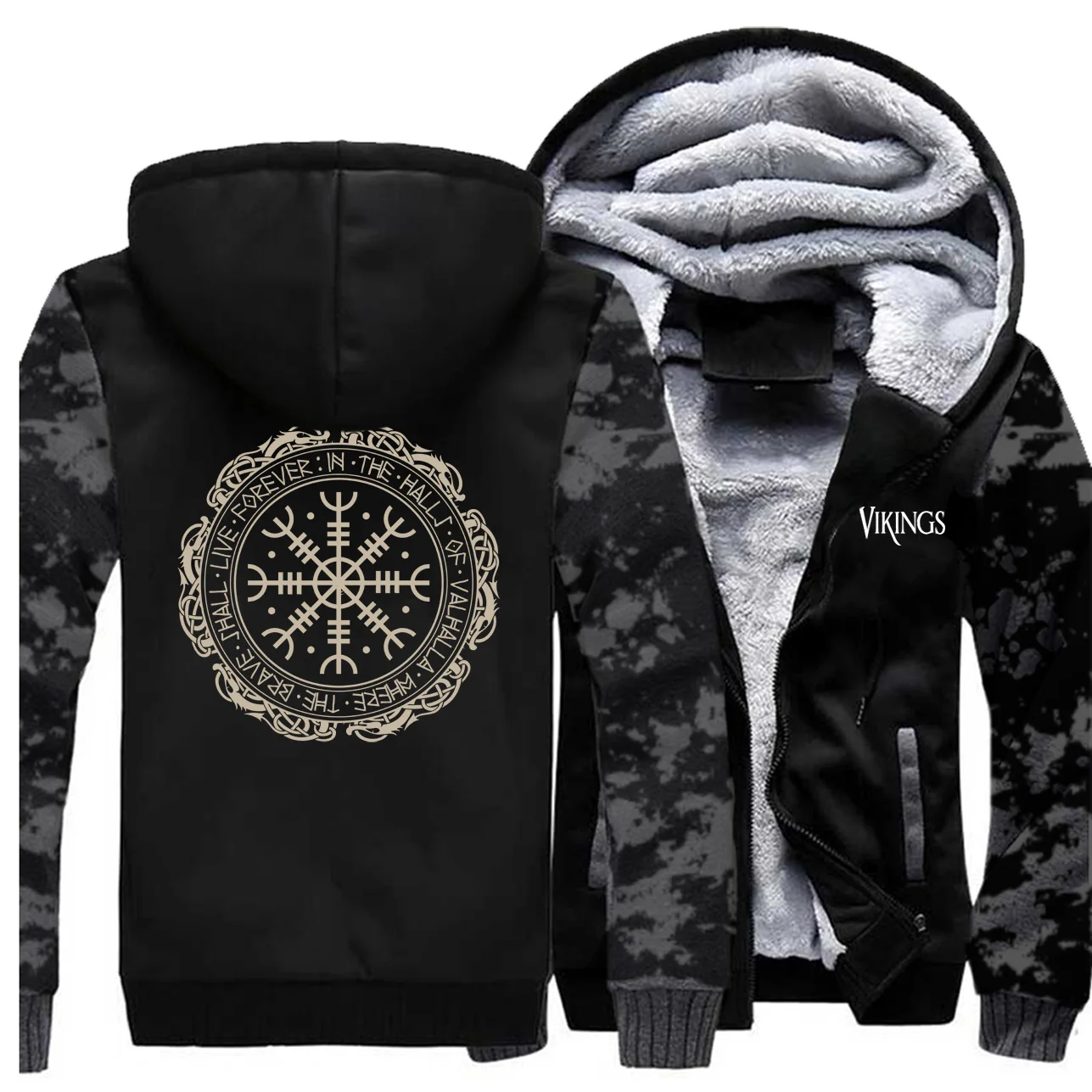 Odin Viking Gone To Valhalla камуфляж толстовки для мужчин ТВ шоу спортивный костюм Винтаж Осень флисовая верхняя одежда Уличная Повседневная спортивная одежда - Цвет: Vintage Gray 6