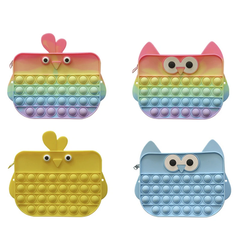 

Animal Shape Bag Purse Handbag Shoulder Fidget Decompression Toy Push It Bubble Christmas Simples Gift Girl