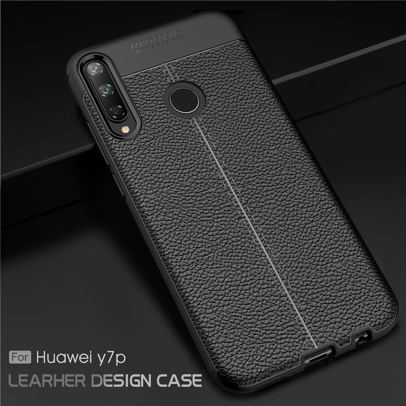 Чехол для Huawei Y7p силиконовый кожаный защитный бампер деловой стиль мягкий чехол |