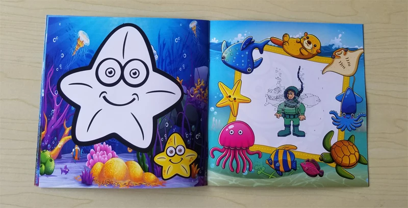 22Pages New Cute Ocean Style Secret Garden Painting Drawing Kill Time Book Will Moving DIY Children's Puzzle Magic Coloring |