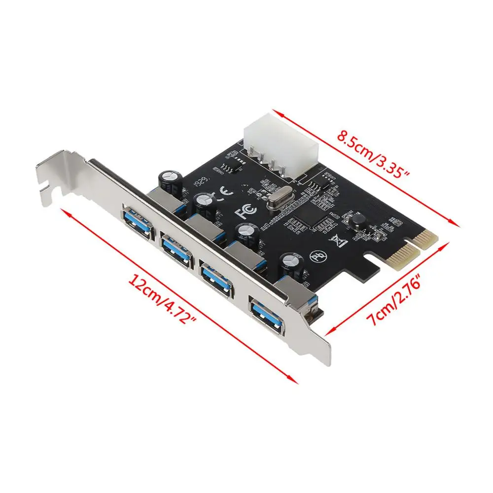 4 порта PCI E к USB 3 0 концентратор Express адаптер расширения карты 5 Гбит/с скорость для