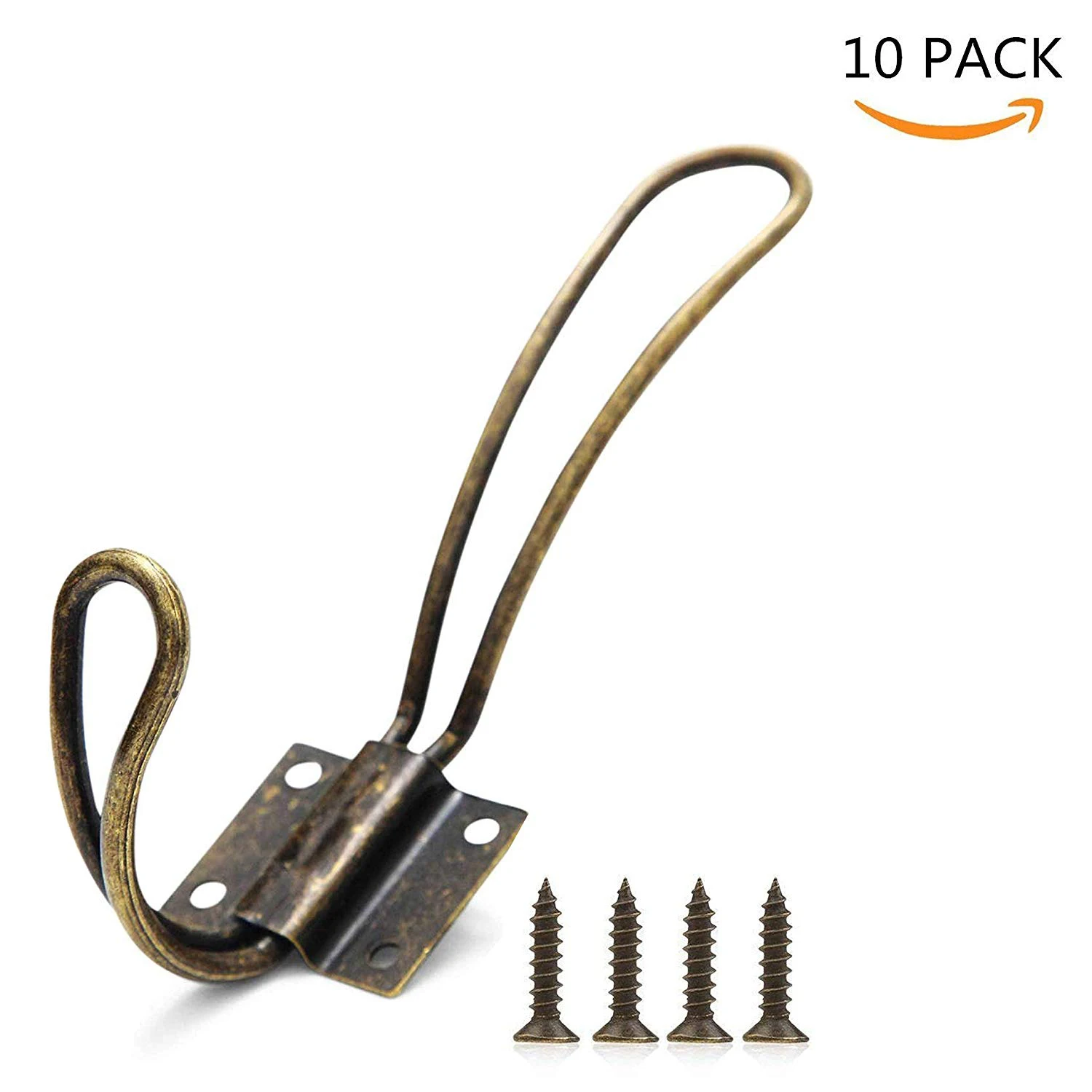 

Настенные антикварные Крючки для пальто-10 винтажных двухслойных вешалки с большими винтами-жесткий античный промышленный сверхпрочный кр...