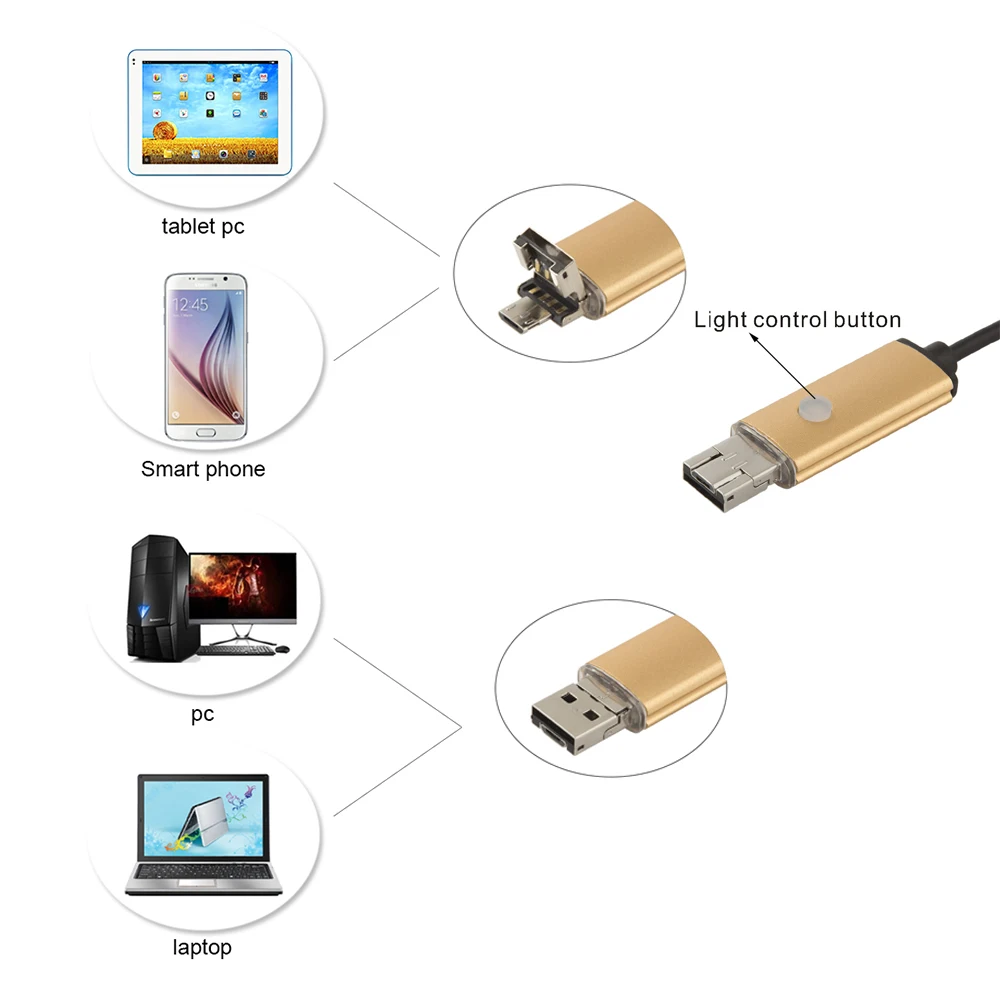USB-камера-эндоскоп 2 в 1 МП 720 М10 м