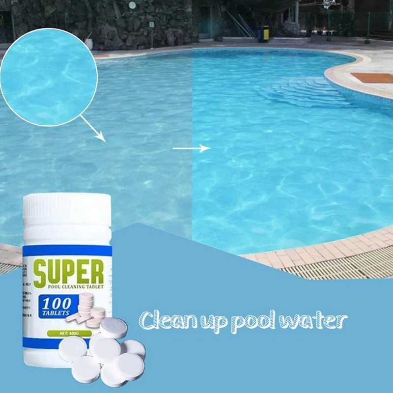 

200Pcs Pool Cleaning Effervescent Chlorine Tablets Cage Swimming Pool Clarifier