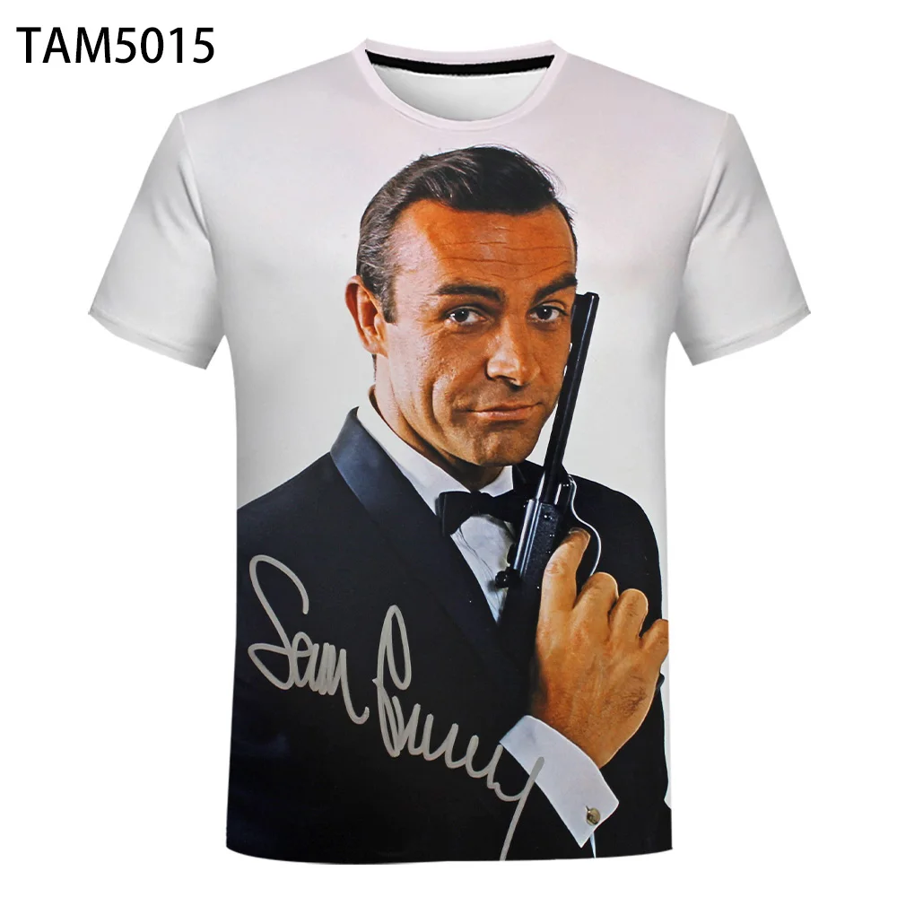 

Sean Connery 2021 New Character 3D Printed T-shirt Men's /women's Summer Harajuku Street Style Youth Loose Oversized Top Tees