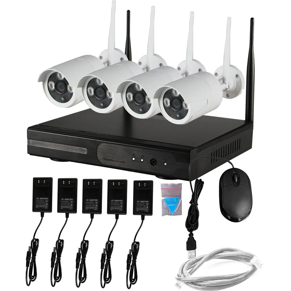 Комплект беспроводных ip камер NVR 4 шт. канала 960p 1080P Wi Fi IPC CCTV|Система наблюдения| |