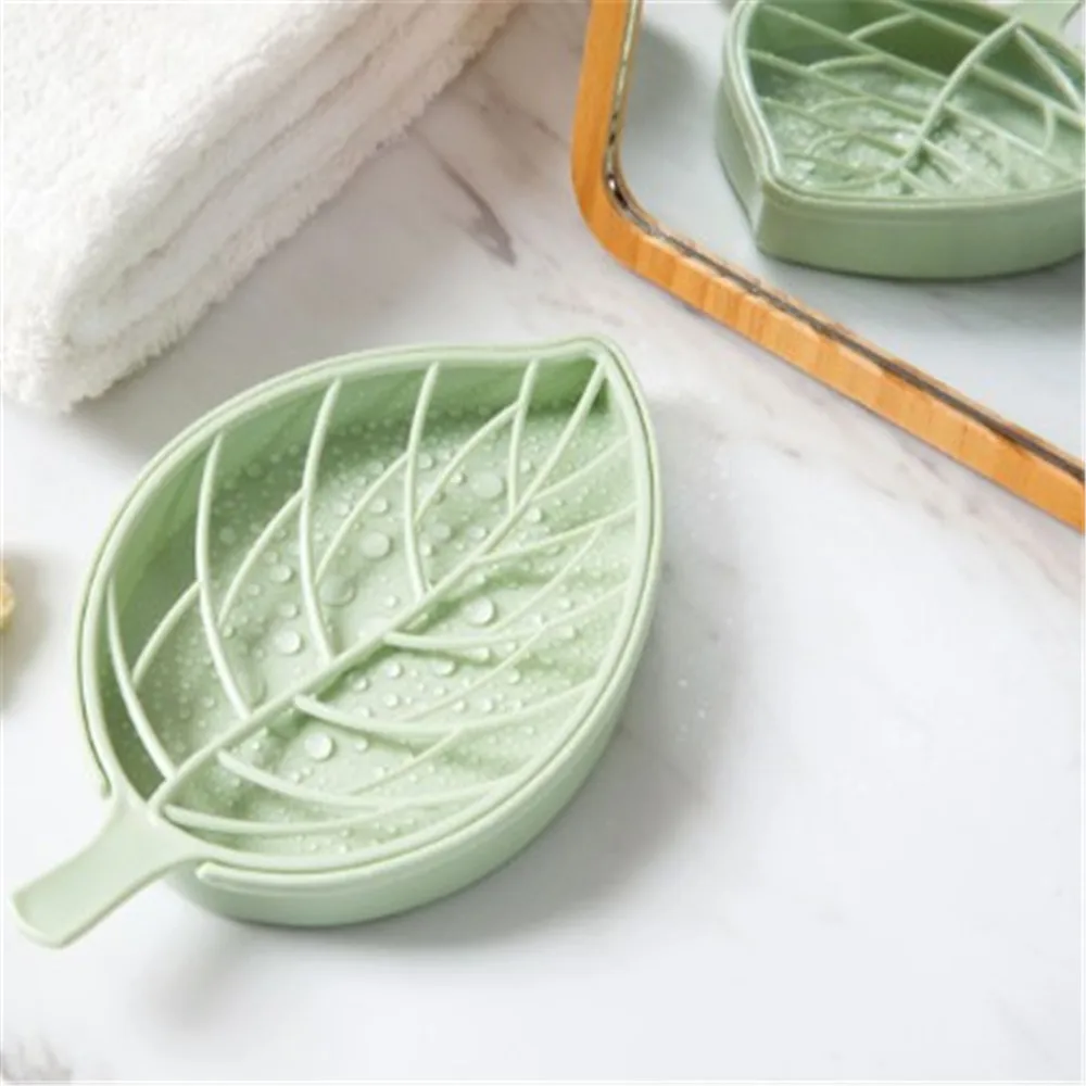 Держатель для мыла в форме листа чехол нескользящая Коробка туалетный поднос