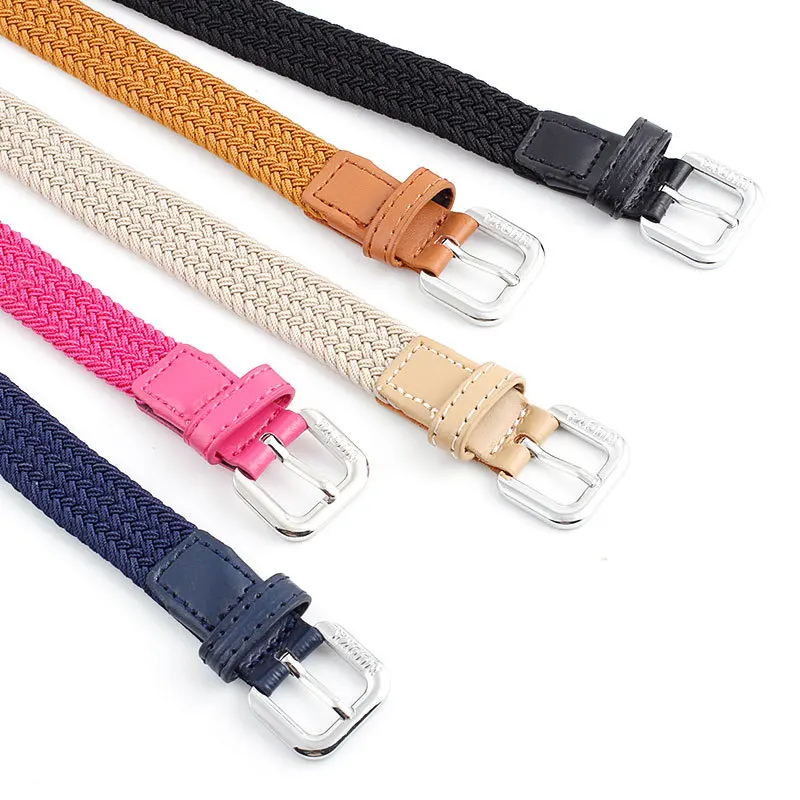 

2020 Women Fashion Stretch Braided Elastic Woven Canvas Buckle Belt Waistband Waist Straps Men Weaving Belt