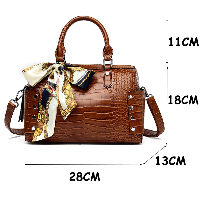 

Rivet Women's handbag fashion casual Boston Ribbon Women Bags luxury female shoulder bag new designer ladies handbag